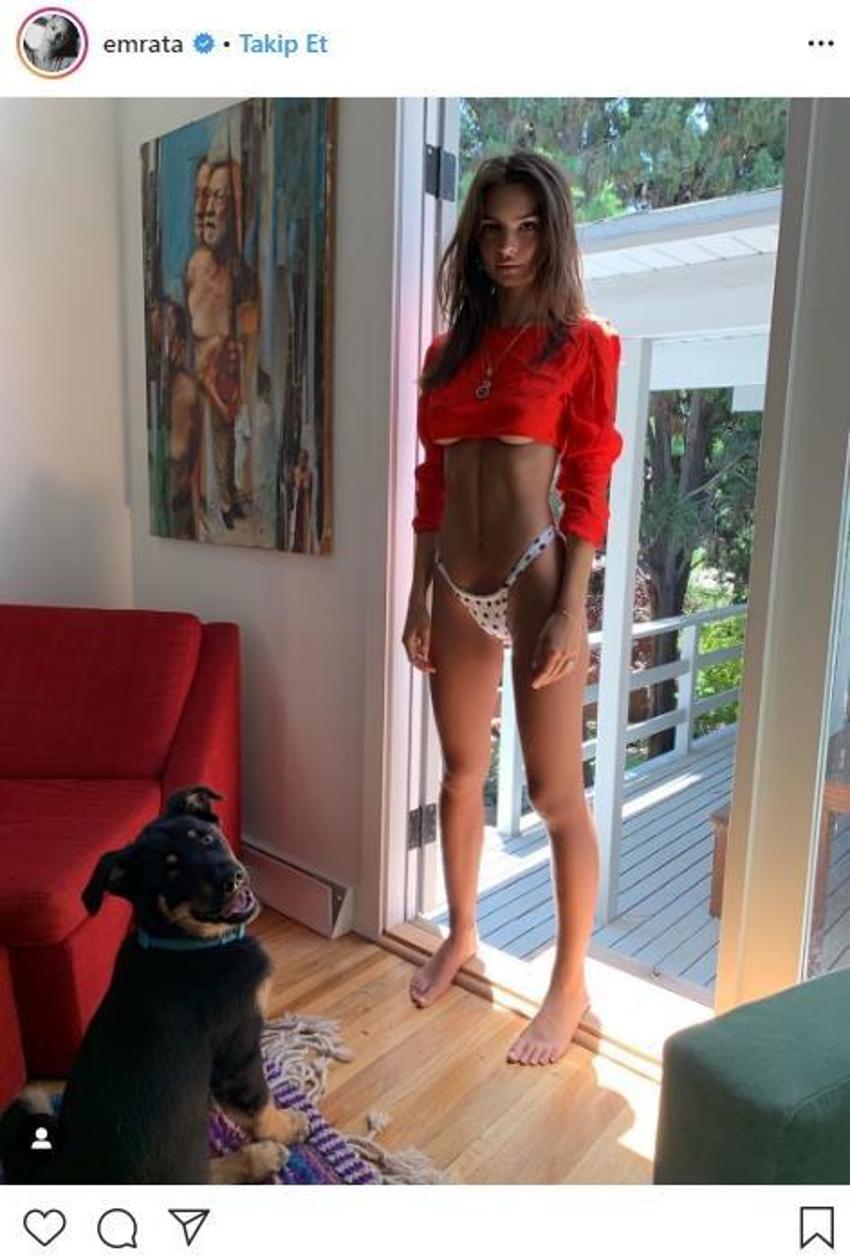 Ünlü model Emily Ratajkowski'den iç çamaşırlı paylaşım!
