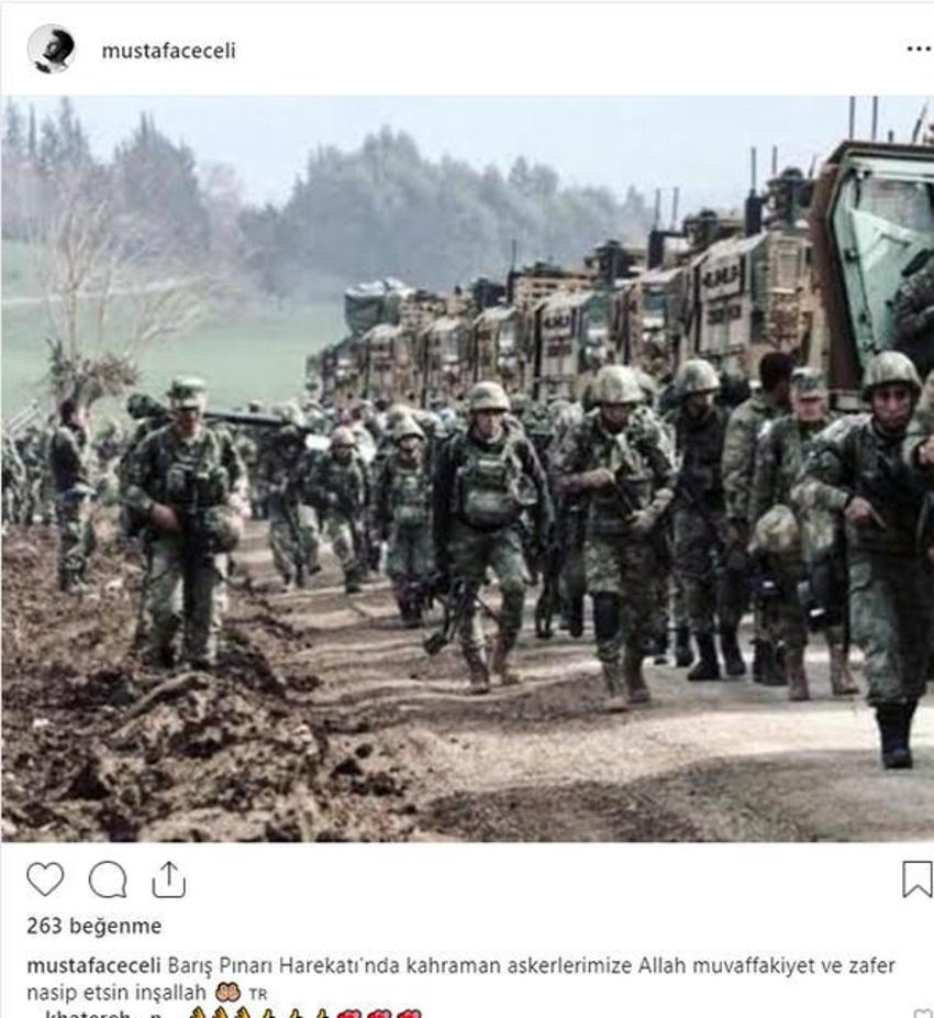 Ünlü isimlerden Barış Pınarı Harekatı'na destek