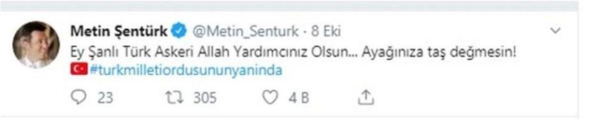 Ünlü isimlerden Barış Pınarı Harekatı'na destek