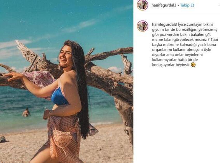 Hanife'den mini elbiseli paylaşım