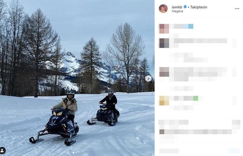 Kelly Brook, mayosu ve çıplak ayaklarıyla karlara koştu