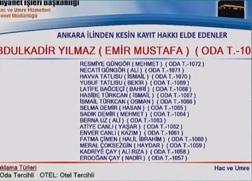 Hac kuraları Ankara sonuç Listesi! | Ankara hacı aday listesi belli oldu mu? Diyanet TV'den yayınlanıyor!