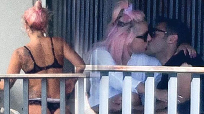Lady Gaga balkonda gizemli sevgilisi ile çok fena yakalandı