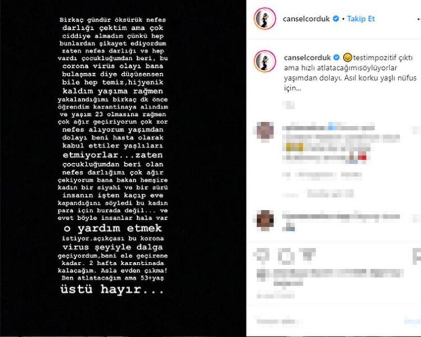 Dalga geçti, başına geldi! Cansel Çördük corona virüse yakalandı