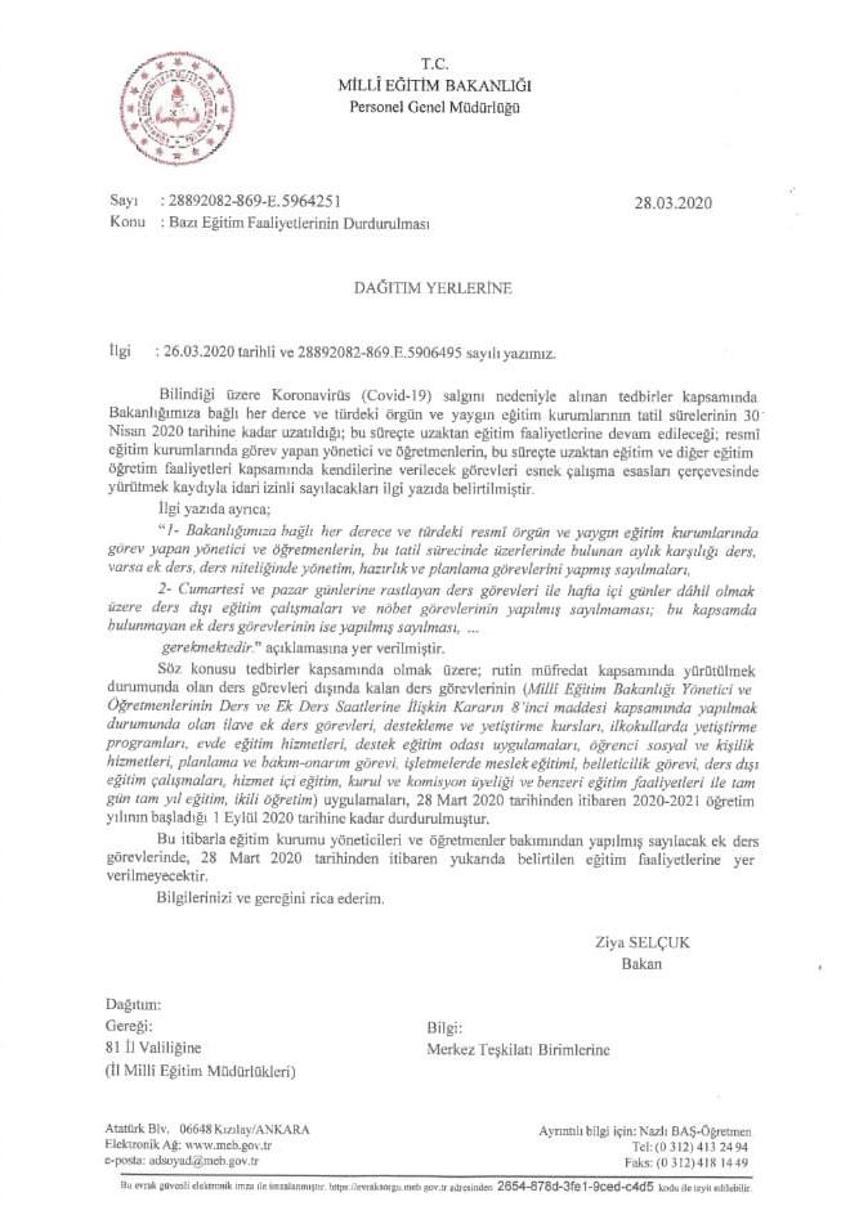 MEB harekete geçti ve 81 ile yazı yolladı: 2 Eylül'e kadar durduruldu...
