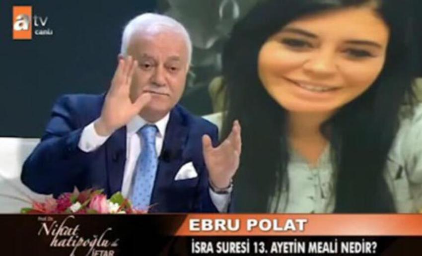 Ebru Polat, Nihat Hatipoğlu'na  soru sordu sosyal medya yıkıldı