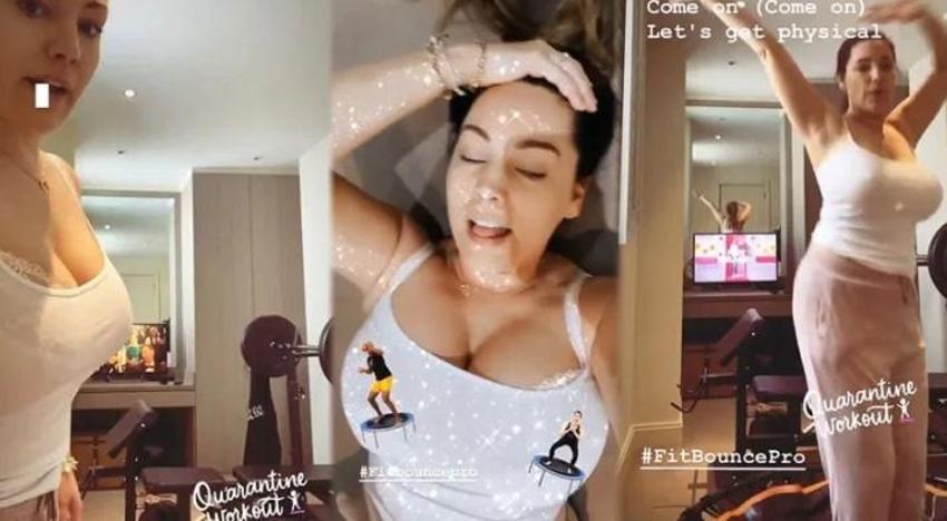Kelly Brook spor videosuyla olay oldu!