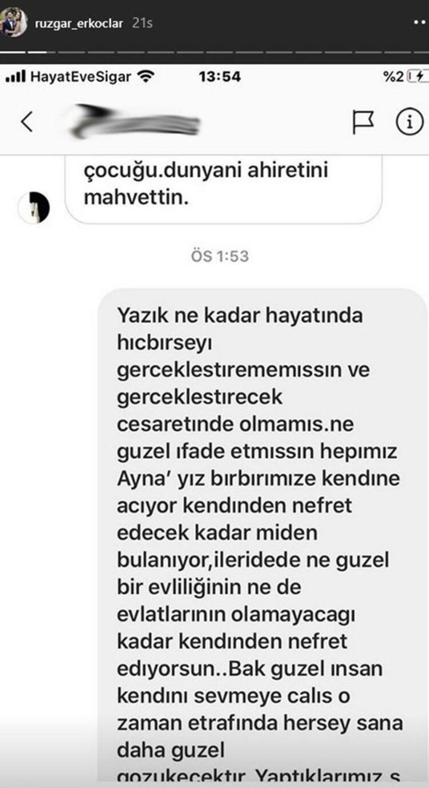 Rüzgar Erkoçlar o mesajı ifşa etti!