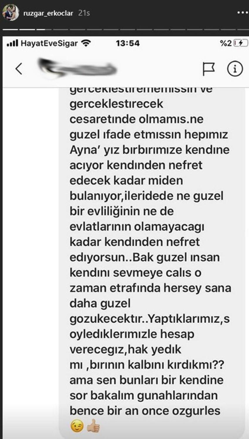 Rüzgar Erkoçlar o mesajı ifşa etti!