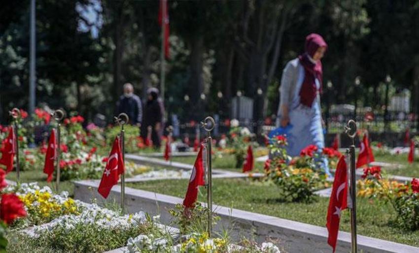 Edirnekapı Şehitliği'nde hüzünlü bayram