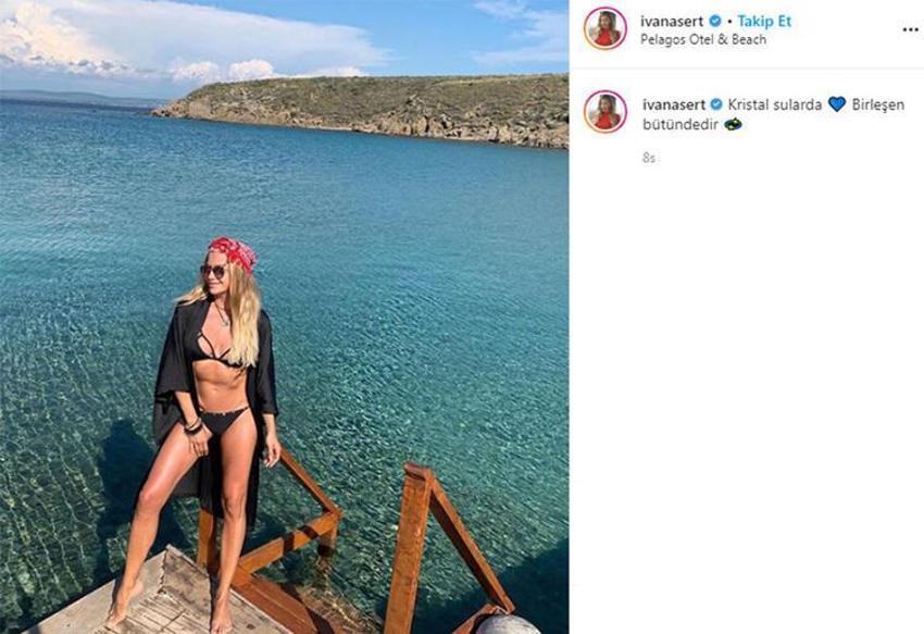 Ivana Sert Instagram'ı salladı! Kendini sulara bıraktı
