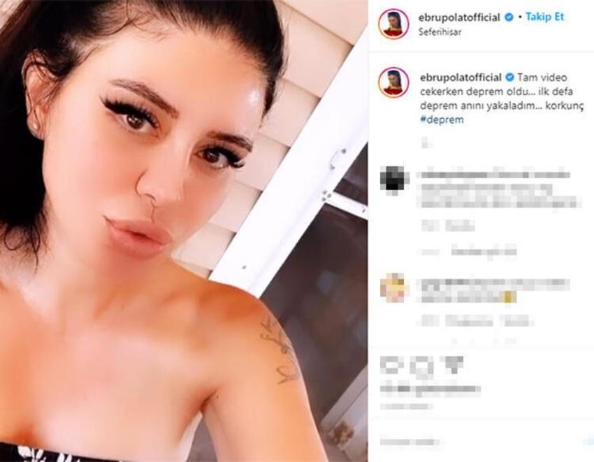 Ebru Polat tam o anda depreme yakalandı!