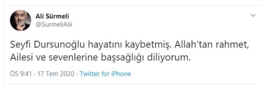 Huysuz Virjin olarak tanınan Seyfi Dursunoğlu'nun ölüm nedeni belli oldu