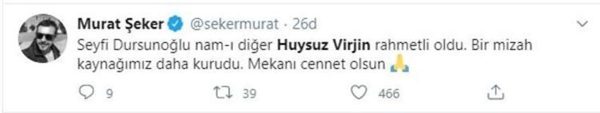 Huysuz Virjin olarak tanınan Seyfi Dursunoğlu'nun ölüm nedeni belli oldu