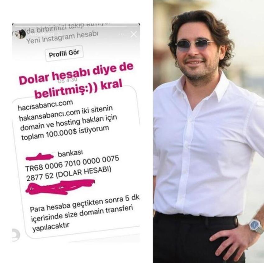 Hacı Sabancı ifşa etti! Takipçisi 100 bin dolar istedi!
