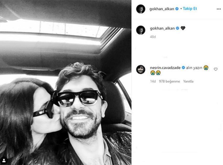 Nesrin Cavadzade ve Gökhan Alkan'dan aşk pozları! 'Alın yazım' göndermesi...