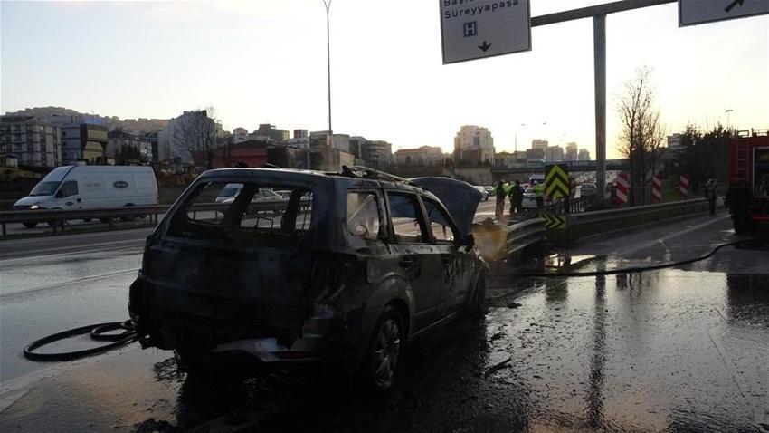 İstanbul'un göbeğinde korkutan olay! Cayır cayır yandı