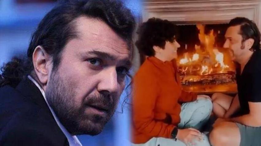 Halil Sezai ile Melike Beşli'nin şömine romantizmi! 'Sen hep gül'