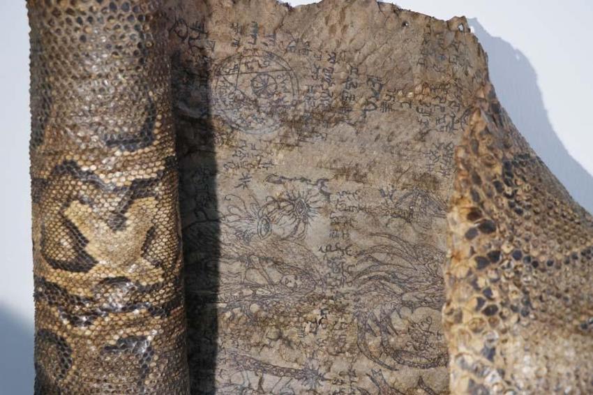 Şanlıurfa'da Ortaçağ'a ait ve Mısır kökenli olduğu değerlendirilen 4 metre piton derisi ele geçirildi