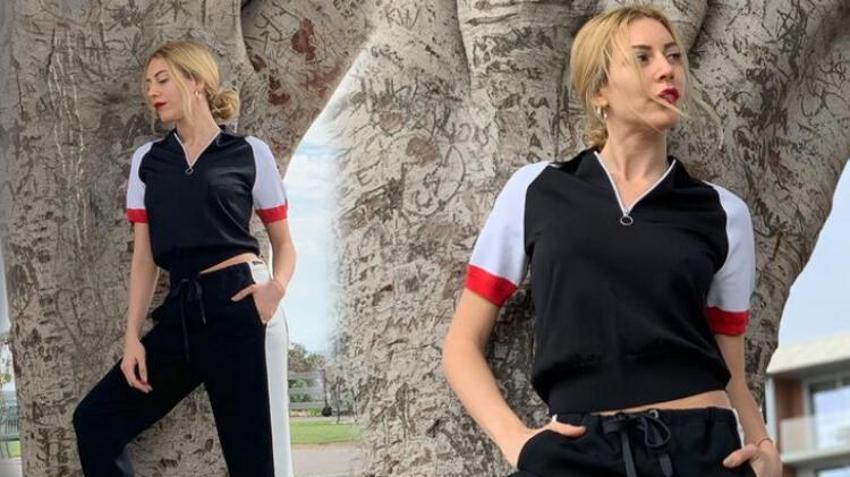 Sinem Kobal spor şıklığı ile beğeni topladı!