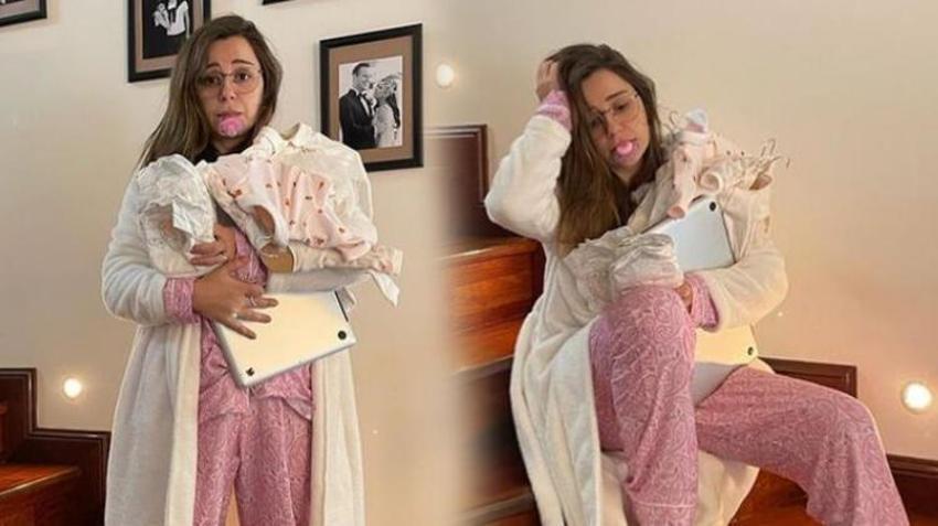 Merve Özbey güldürdü: Dün tam bu haldeydim!