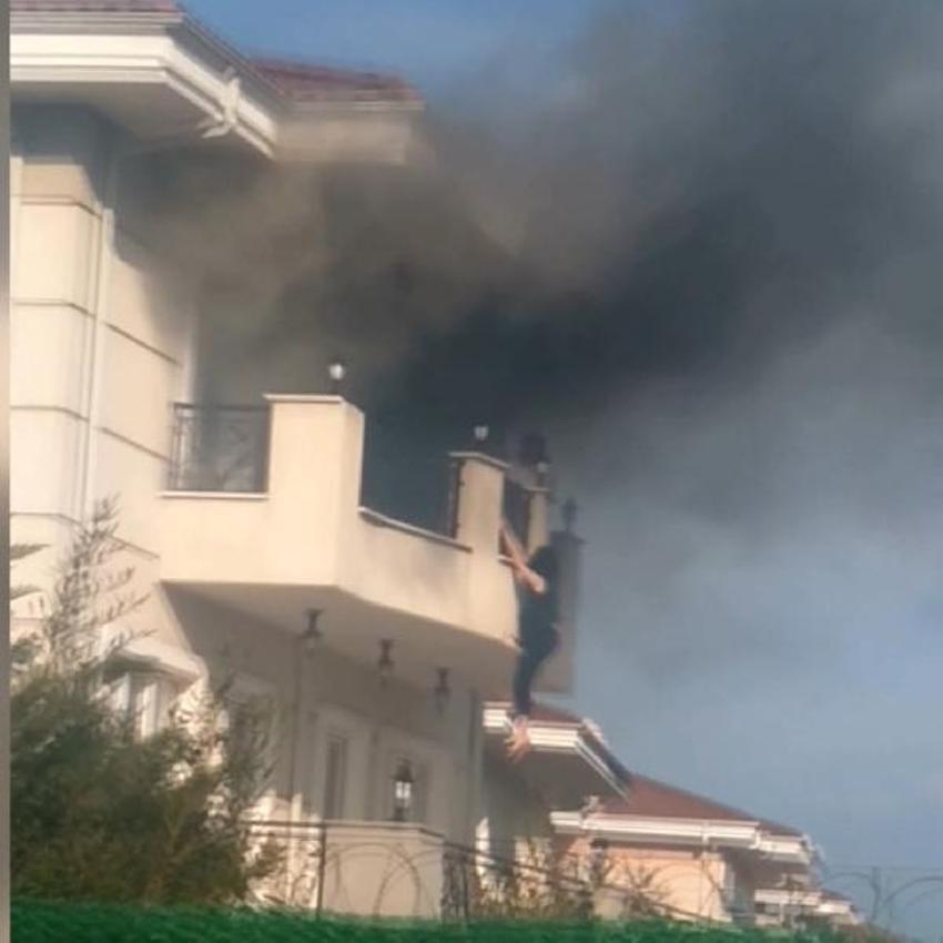 İş adamının villasında yaşandı! Genç kadın balkondan atladı