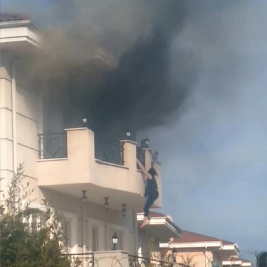 İş adamının villasında yaşandı! Genç kadın balkondan atladı