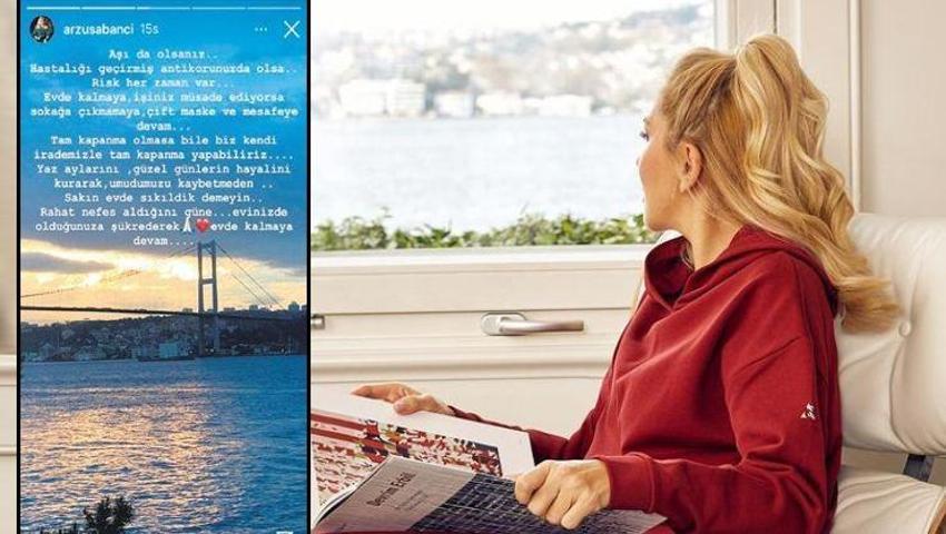 Arzu Sabancı boğaz manzaralı evden paylaştı! 'Sıkıldım demeyin'