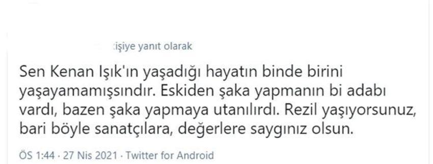 Kenan Işık'a yapılan çirkin yoruma tepki yağdı!