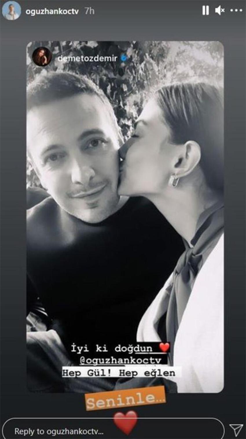 Demet Özdemir, Oğuzhan Koç'u öpücüklere boğdu!