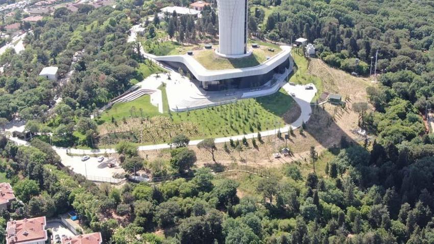 Açılışa gün sayan Çamlıca Kulesi havadan fotoğraflandı