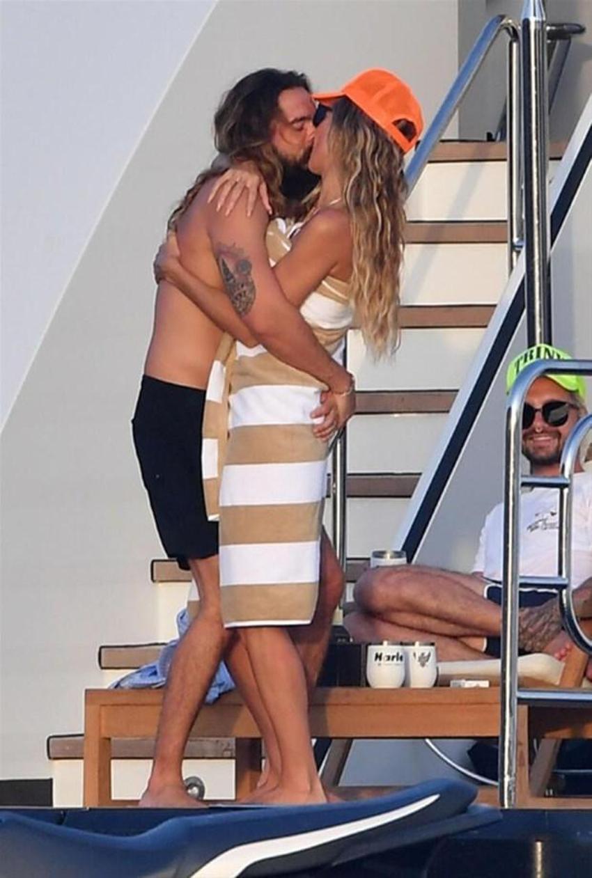 Heidi Klum ve eşi lüks teknede romantik anlar yaşadı! Görüntülendiklerini fark edince...