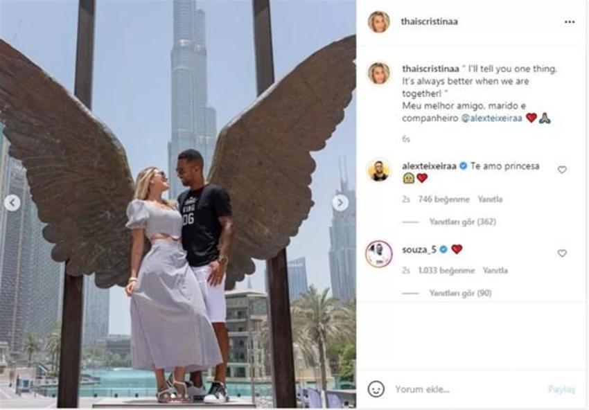 Alex Teixeira'nın eşine yorum yağdı: Come to Beşiktaş yenge