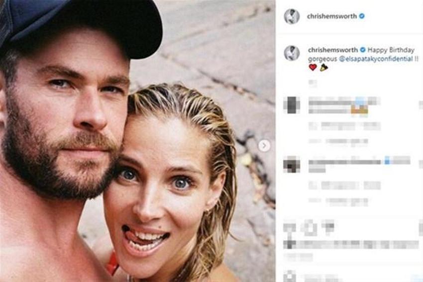Chris Hemsworth eşi Elsa Pataky'nin doğum gününü kutladı!