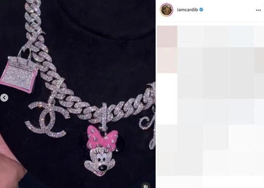 Cardi B'den üç yaşındaki kızına 124 bin dolarlık gerdanlık!