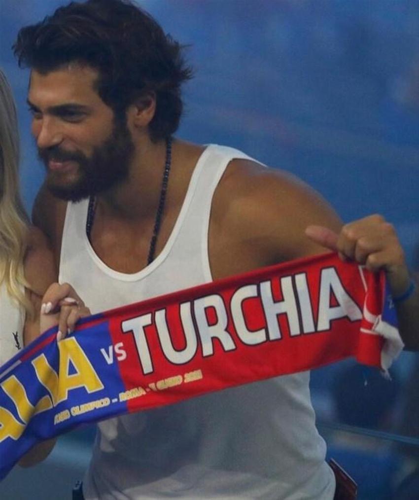 Diletta Leotta ve Can Yaman Türkiye - İtalya maçına damga vurdular!