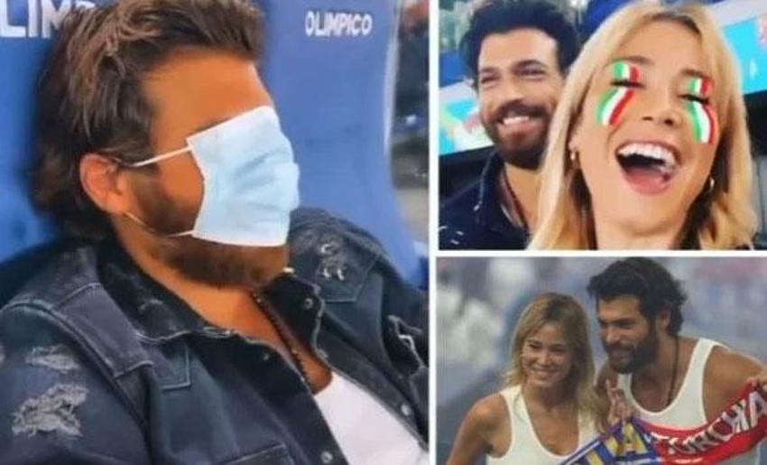 Diletta Leotta ve Can Yaman Türkiye - İtalya maçına damga vurdular!