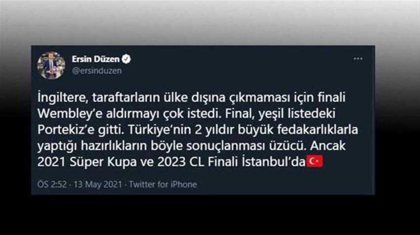 Ersin Düzen müjdeyi verdi UEFA Başkanı Ceferin bombayı patlattı