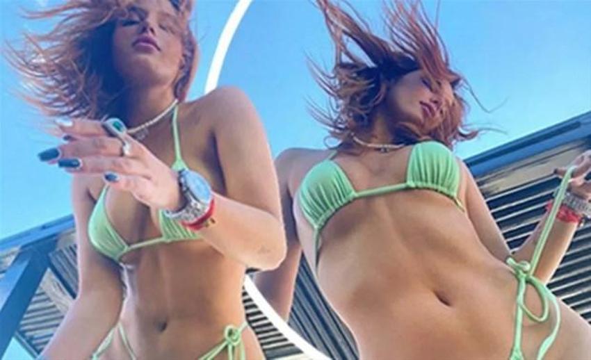 Bella Thorne sarı bikinisiyle poz verdi!