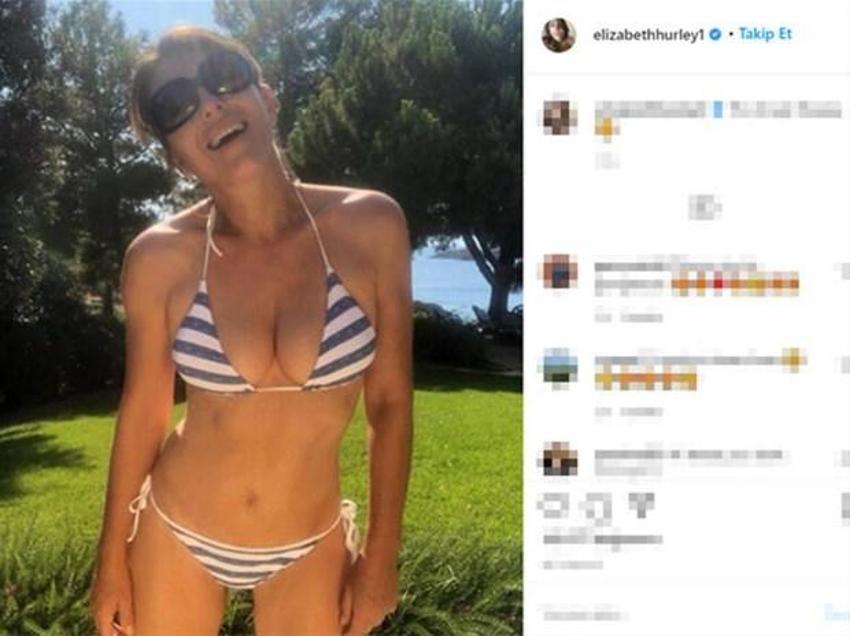 Elizabeth Hurley'den üstsüz paylaşım!