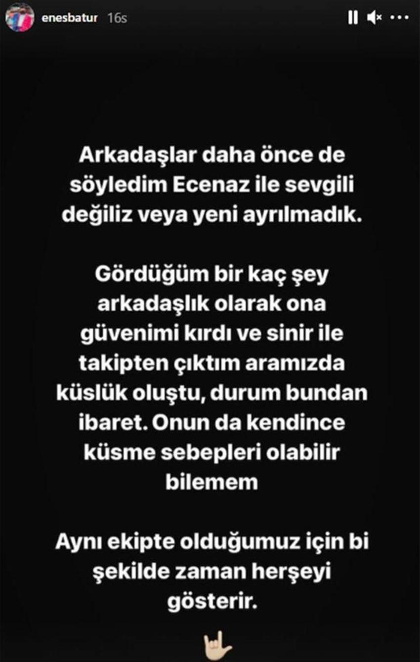 Enes Batur'dan Ecenaz Üçer açıklaması!