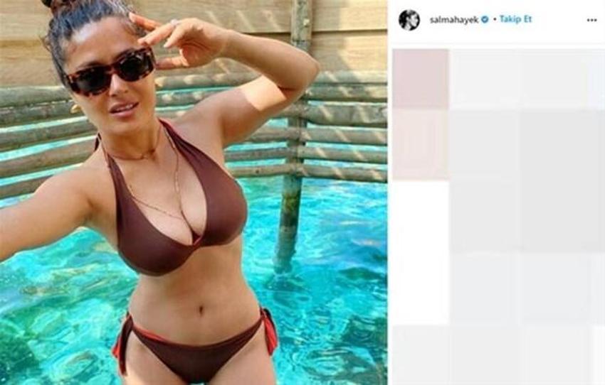 Salma Hayek yeni yılı bikinili pozuyla karşıladı!
