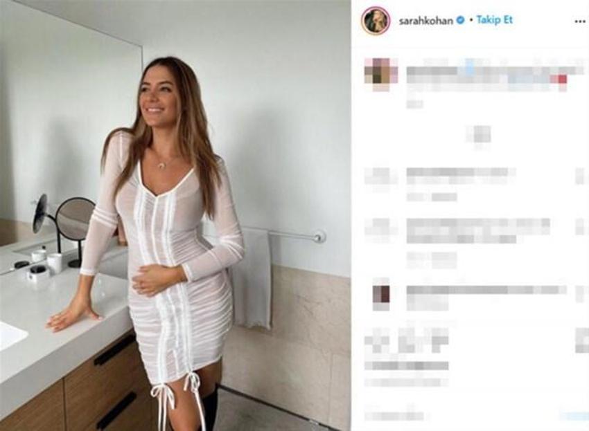 Javier Hernández'in eşi Sarah Kohan'dan üstsüz poz!