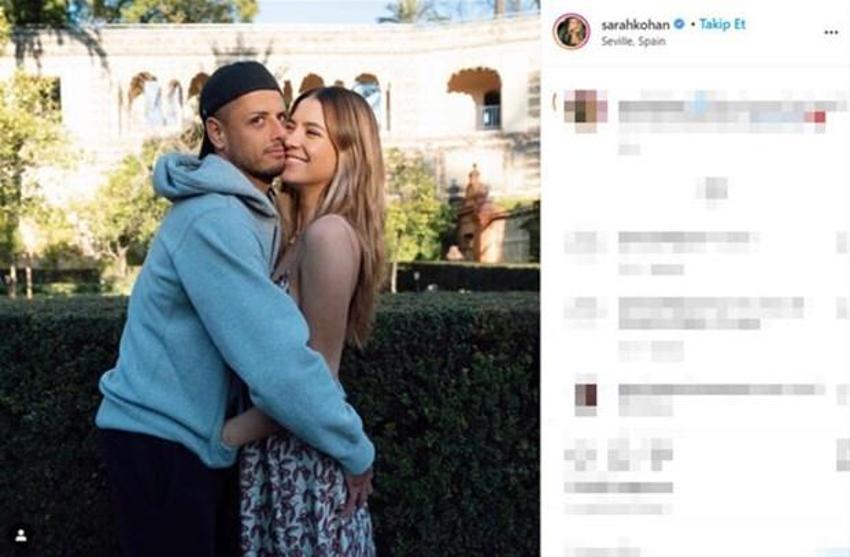 Javier Hernández'in eşi Sarah Kohan'dan üstsüz poz!