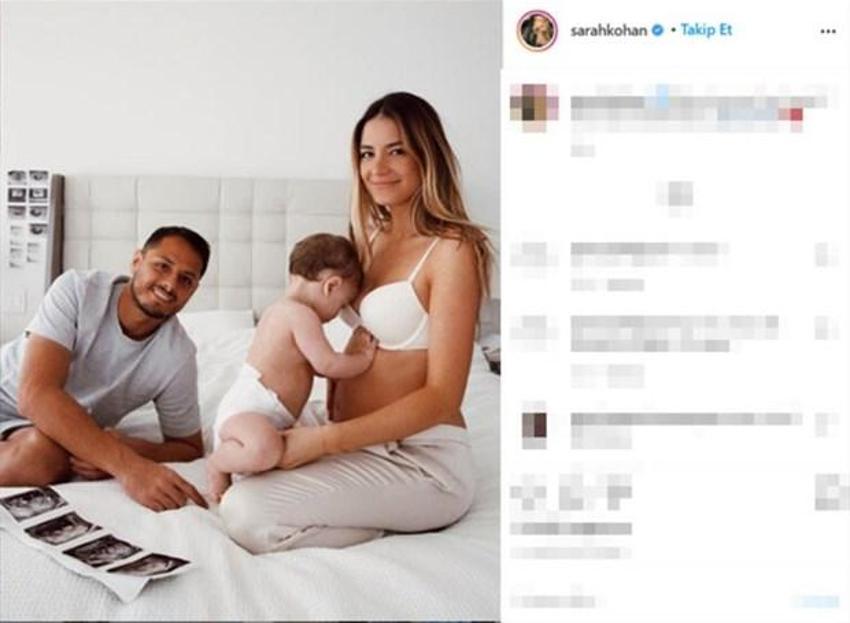 Javier Hernández'in eşi Sarah Kohan'dan üstsüz poz!