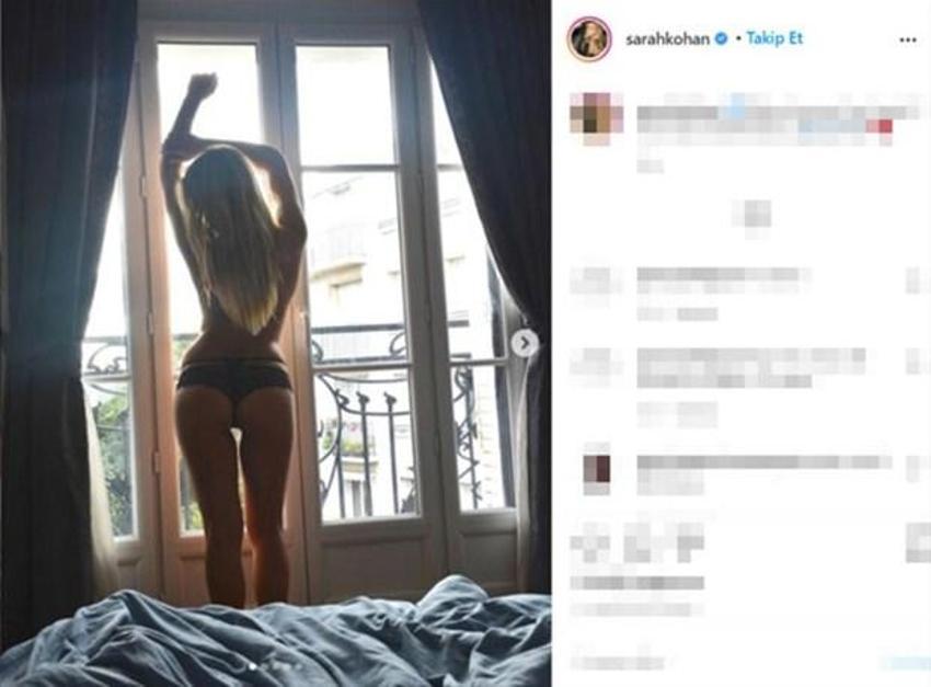 Javier Hernández'in eşi Sarah Kohan'dan üstsüz poz!