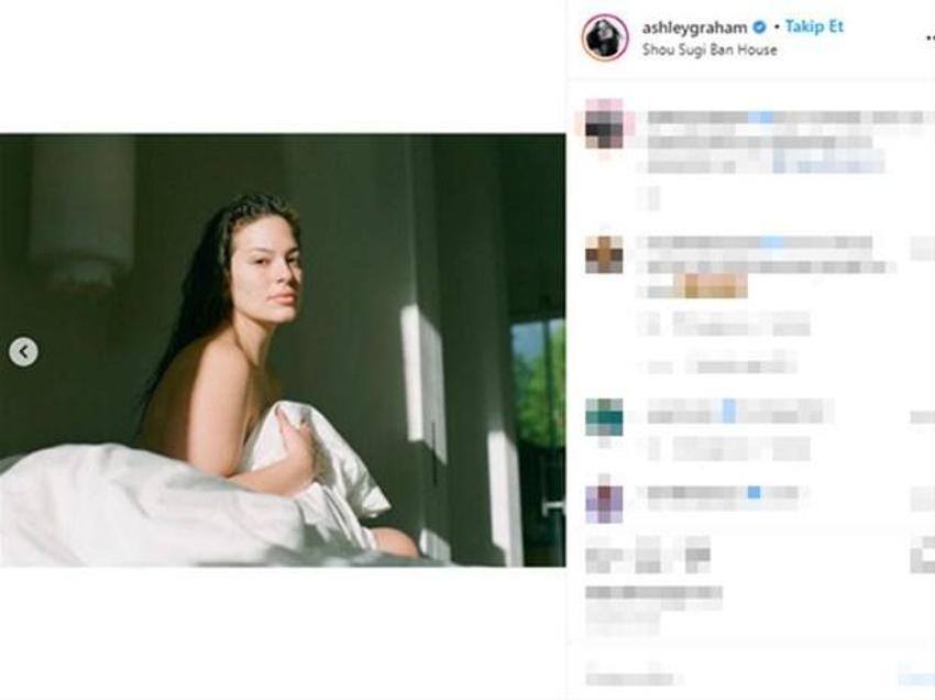 Yine Ashley Graham yine olay! Üstsüz pozlarını kocası çekti...