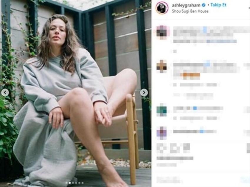 Yine Ashley Graham yine olay! Üstsüz pozlarını kocası çekti...