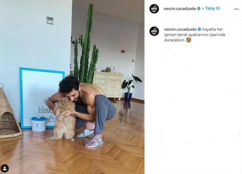 Nesrin Cavadzade sevgilisi Gökhan Alkan'ın ev halini paylaştı