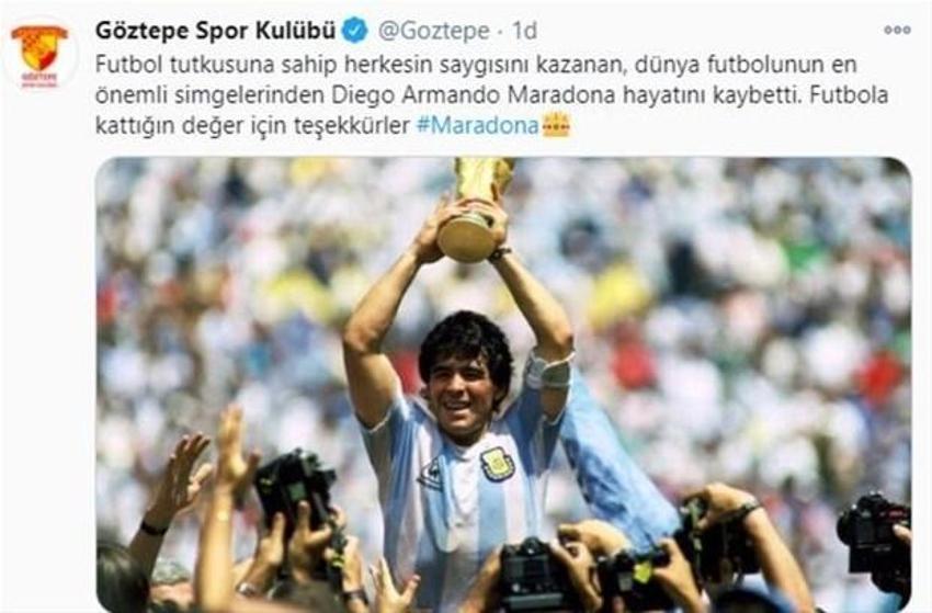 Diego Armando Maradona'nın vefatı sonrası spor dünyası yasta!